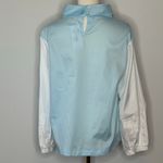 Harshman Womens Perry Cotton Tunic Light Blue White Blouse Size Medium Photo 6