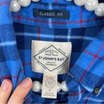 st. john's bay St. John’s Bay Blue Plaid Classic Fit Flannel Shirt Size M Unisex Photo 1