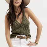 Pilcro Anthropologie Olive Moss Green Cable Knit Sweater Tank Top XS $80 Photo 0