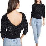 Ba&sh  Amby Sweater Rhinestones Angora Jumper Black Noir Pull US 4 Small NWT Photo 1