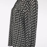 NYDJ Popover Blouse 3/4 Sleeve Key Print Size Small Photo 4