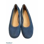 Lands' End Womens Size 6.5 D Blue Leather Slip On Round Toe Flats Photo 1