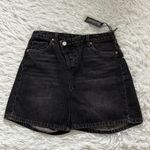 BLANK NYC  Women’s overlap fly button up black denim shorts size 28 Photo 1