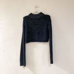 H:ours Crop Turtleneck Sweater in Navy Blue Shimmer XS Photo 1