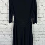 Nine West Black Full Skirt Sheath Dress w/ V Neck, Gathered Waist Size 8 ( E29) Photo 4