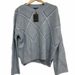 FATE. Betti Diamond Sweater Baby Blue Heavy Warm Winter Cozy NWT Size Medium Photo 4