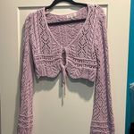 Rock n rags Purple Knit Crop Top Photo 0