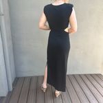 Boutique bought Black Knit Cut Out Shoulder Pad Maxi Dress Photo 5