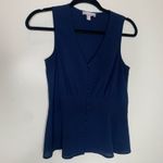 Chelsea 28 Navy Blue Sleeveless Blouse Peplum Sz Small Photo 5
