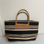 Victoria's Secret Victoria’s Secret purple cream black striped zip shoulder bag with coin purse Photo 1