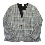 St. John NWT Collection Prince Of Wales Plaid Knit Jacket in Ecru Plaid 14 $2195 Photo 1