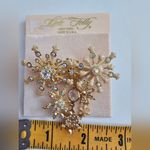 Kirks Folly Snowflake Large Brooch AB Crystal Rhinestones Gold tone metal Photo 2