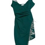Emerald Sundae Rhinestone Fringe-Hem Mini Dress green stretch size small Photo 4