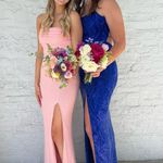 pink beaded prom dress Size XS Photo 1