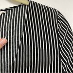 ZARA  Trafaluc Black & White Striped Long Sleeve Peplum Hem Button Front Shirt L Photo 7