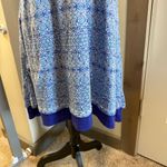 Marmot Larissa V-neck Tank Dress Sleeveless Lined Blue Geometric A-Line Beach L Photo 2