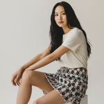 J.Jill FIT Skort Mini Geometric Print Small Women’s Blue Photo 0