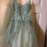 Dancing Queen  Mint Green Embroidered Formal Dress Photo 1