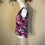Kasper Semi Sheer Magenta Abstract Floral Watercolor Sleeveless Blouse Petite SM Pink Size undefined Photo 1