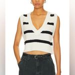 Free People  Santa Monica Black and White Strip Crop Vest Top Photo 6