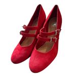 Gianni Bini NEW- NWOT Red Suede Mary Jane Heels Size 5.5 Photo 1