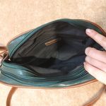 J.G. Hook Leather Brown Green Small Purse Bag Adjustable Purse Zipper Cross Body Photo 5