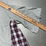 POL  Anthropologie Plaid L Gray  Wash Short Sleeve Thermal Tunic Top Shirt peplum Photo 12