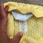 Blair Vintage USA yellow cottage core crochet waffle print scoop neck sweater XL Photo 4