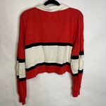 Free People  Party Polo Shirt Red Sequin Insets Sz Small Photo 4