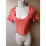 For Love & Lemons  x Victoria's Secret Pink Ribbed Calla Knit Crop Top Sz. S Photo 2