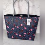 Coach Cherry Print Tote - Denim and Pink Photo 1