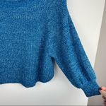 Free People  Edessa Blue Balloon Sleeve Sweater Slouchy Sz XS Boho Photo 13