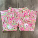 Lilly Pulitzer Vintage Cheeri-O Pants Pink Paisley Floral Butterfly Crop Capri 0 Photo 2