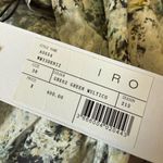 IRO  Paris Deniz Ruched Printed Cotton Mini Dress Green Designer NWT 38 MSRP $400 Photo 12