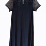 Loft  Navy Blue Lace Yoke T-Shirt Dress – Size Small Photo 0