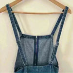 BDG Urban Outfitters Sz 2 Blue Denim Jumper Dress Y2K Silver Zip Ring Photo 6