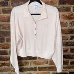 PINK Victoria's Secret Cream Long Sleeve Thermal Waffle Knit Henley Size Large Photo 1