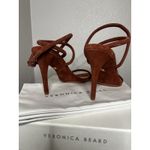 Veronica Beard NIB Marceline Suede Heels 8 Redwood Strappy Ankle Strap Sandals Photo 3