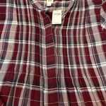 Gap  Women's Plaid Tunic Button-Up Shirt Long Sleeve Size S Multicolor Photo 9