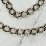 Gold Tone Faux Pearl Charm Chain Link Belt Photo 3