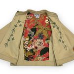 Madame Butterfly Beaded Blazer Jacket by Faith Size Large Tan Photo 3