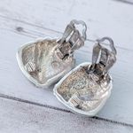 Vintage Clip On Earrings Pastel Green & Gold Tone Stylish Statement Photo 4