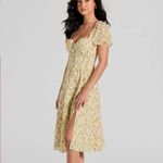 Lemon Print Cream Dress Yellow Photo 1