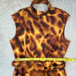 Tahari ASL Tortoise Shell Printed Midi Dress 10 Brown Photo 6