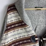 Eddie Bauer  Gray Women's XL Toggle Button Sweater Brown Tan Fisherman Wool Blend Photo 4