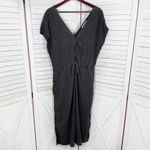 Anthropologie Cloth & Stone Tencel V Neck Wide Leg Crop Jumpsuit Black Small Minimalist Photo 8
