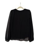 Premise Studio  Black Sheer Long Sleeve Minimalist Blouse Size Women's Small Photo 1