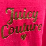 Juicy Couture Hot Pink Velour Velvet Gold Script Logo Pullover Sweatshirt Small Photo 1