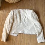 Mango White Tweed Jacket with Gold Buttons Photo 3