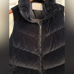 Athleta  Women's Lofty Velvet Goose Down Full Zip Puffer Vest Black S No Hood Photo 1